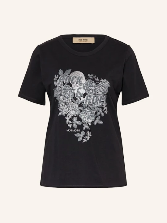 Zdjęcie produktu Mos Mosh T-Shirt Mmfango Z Ozdobnymi Kamykami schwarz czarny