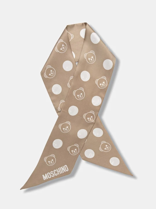 Zdjęcie produktu Moschino apaszka damska jedwabna beżowy