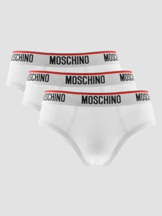 Zdjęcie produktu MOSCHINO Białe męskie slipy trzypak, Rozmiar M
