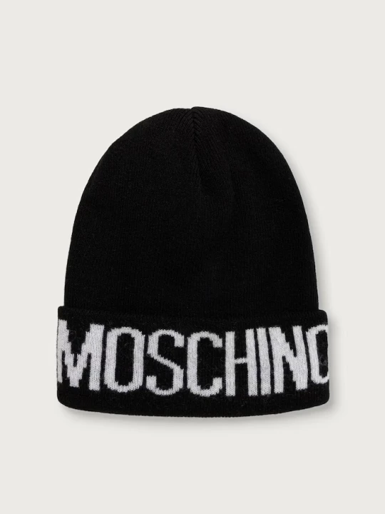 Zdjęcie produktu Moschino czapka beanie damska z wełną czarny