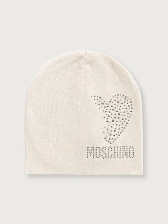 Zdjęcie produktu Moschino czapka damska wełniana beżowy