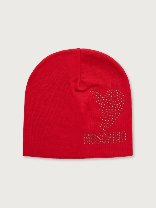 Zdjęcie produktu Moschino czapka damska wełniana czerwony