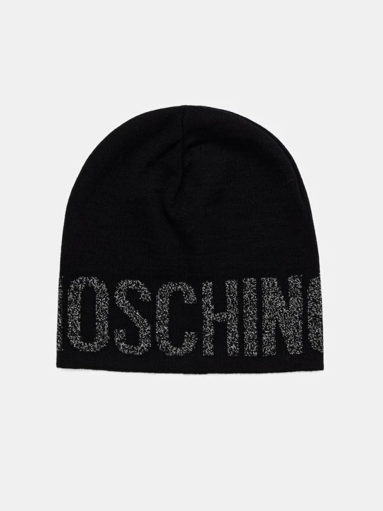 Zdjęcie produktu Moschino czapka damska z dodatkiem wełny czarny