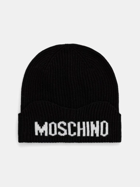 Zdjęcie produktu Moschino czapka damska z wełną czarny