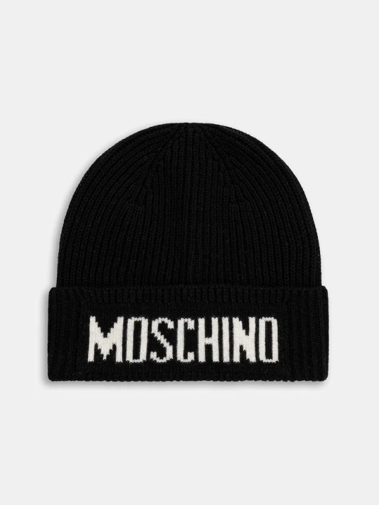 Zdjęcie produktu Moschino czapka męska z dodatkiem wełny czarny