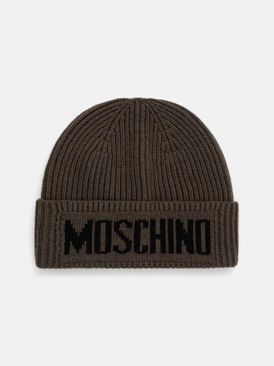 Zdjęcie produktu Moschino czapka męska z dodatkiem wełny zielony