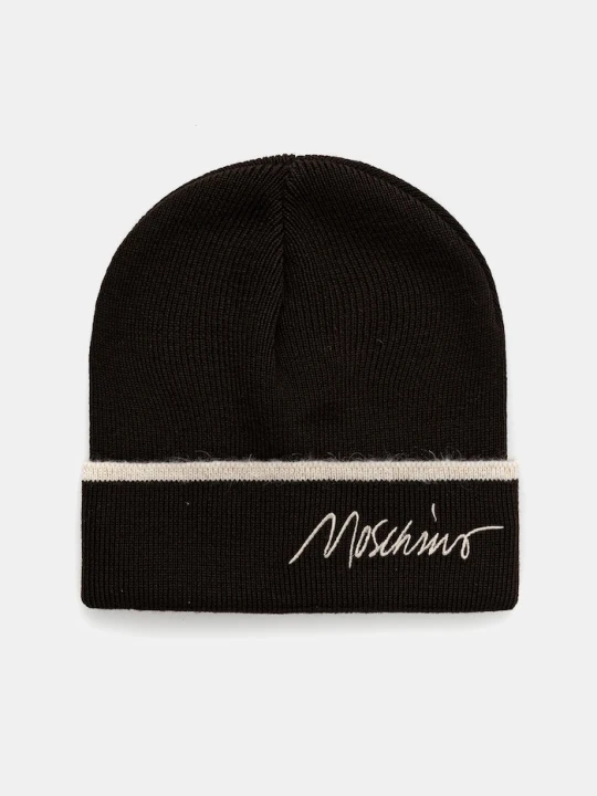 Zdjęcie produktu Moschino czapka z wełną brązowy