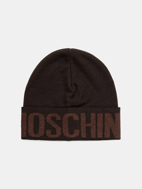 Zdjęcie produktu Moschino czapka z wełną brązowy