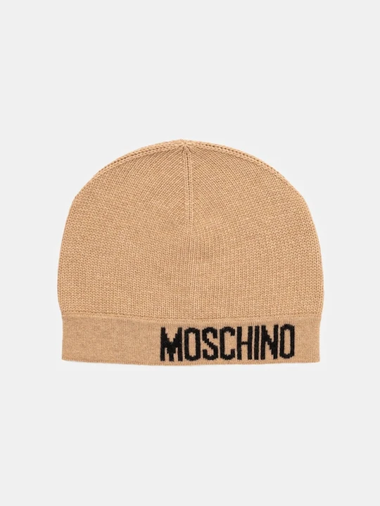 Zdjęcie produktu Moschino czapka z wełną beżowy