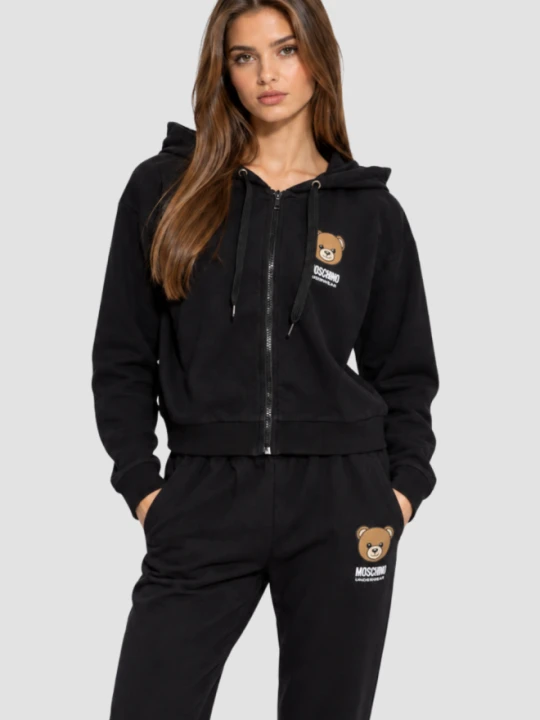 Zdjęcie produktu MOSCHINO Czarna damska bluza zapinana z kapturem, Rozmiar M