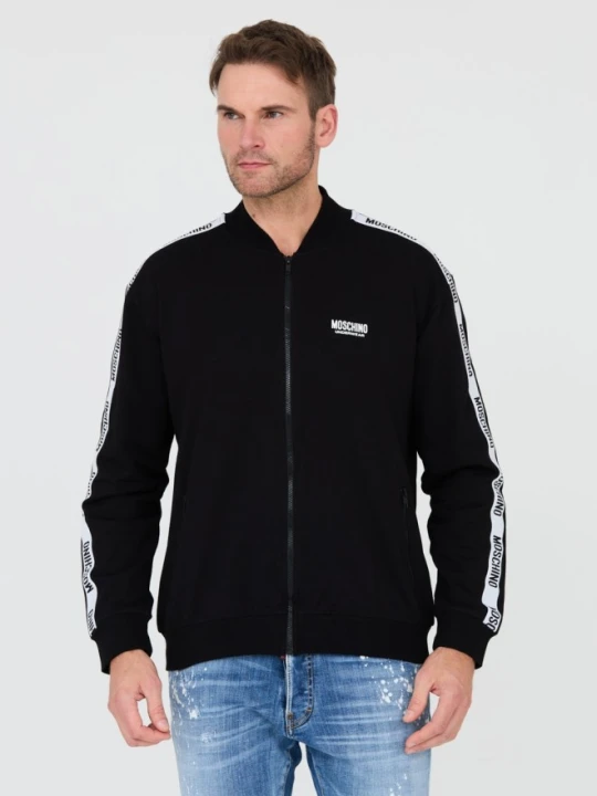 Zdjęcie produktu MOSCHINO Czarna męska bluza z lampasami, Rozmiar XL