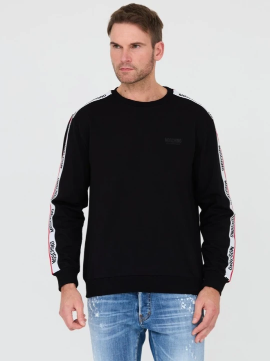 Zdjęcie produktu MOSCHINO Czarna męska bluza z lampasami, Rozmiar XL