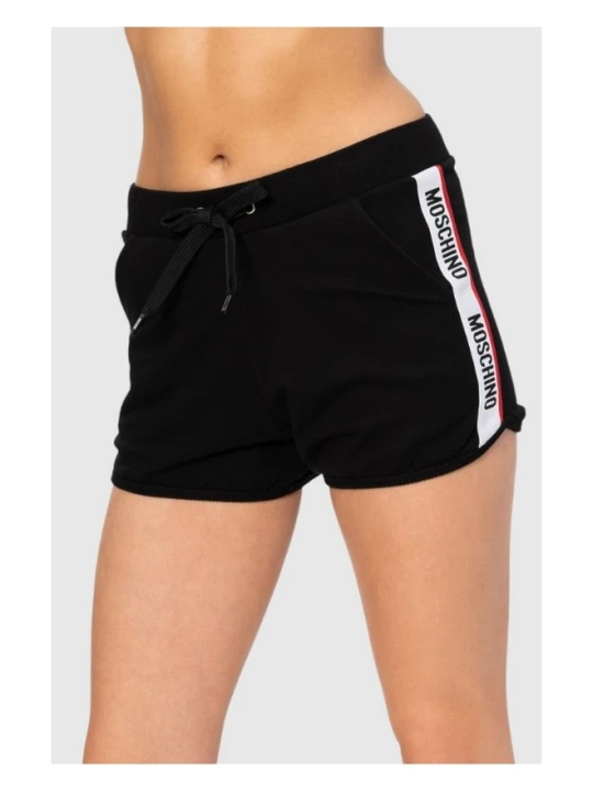 Zdjęcie produktu MOSCHINO Czarne szorty damskie z lampasami, Rozmiar XS