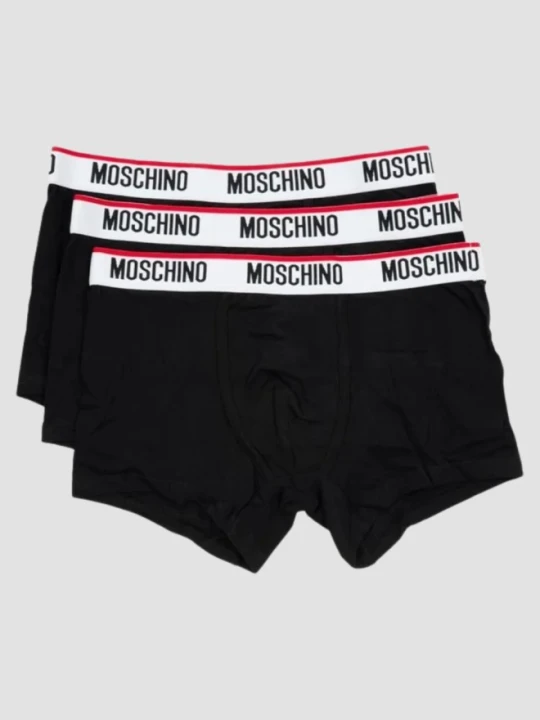 Zdjęcie produktu MOSCHINO Czarny męski trzypak bawełnianych bokserek, Rozmiar XL