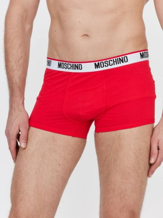 Zdjęcie produktu MOSCHINO Czerwone bokserki z logo 2 pack, Rozmiar S