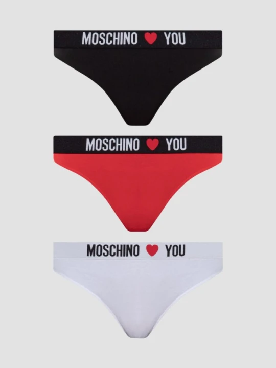 Zdjęcie produktu MOSCHINO Damskie stringi trzypak, Rozmiar S