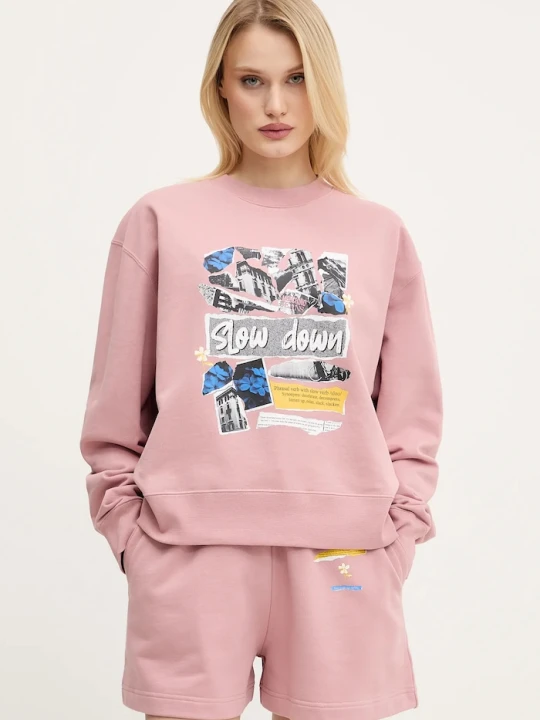 Zdjęcie produktu Moschino Jeans bluza bawełniana różowy
