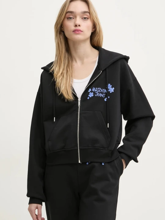 Zdjęcie produktu Moschino Jeans bluza bawełniana czarny
