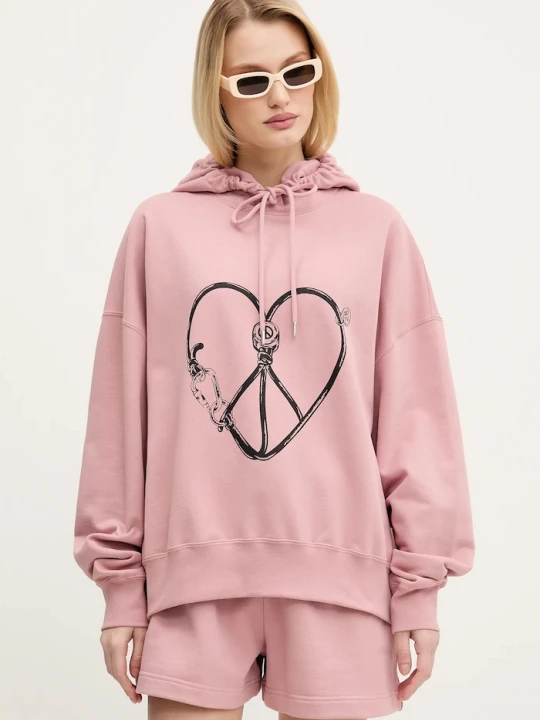 Zdjęcie produktu Moschino Jeans bluza bawełniana różowy