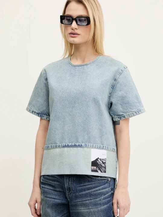 Zdjęcie produktu Moschino Jeans bluzka jeansowa niebieski