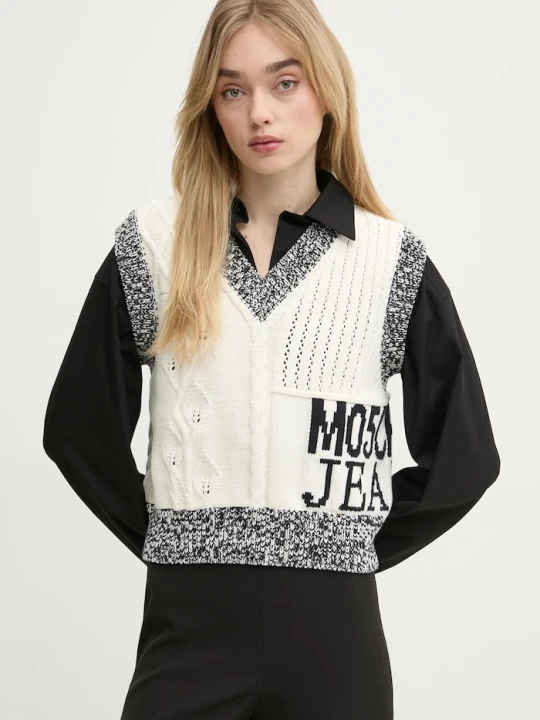 Zdjęcie produktu Moschino Jeans kamizelka beżowy