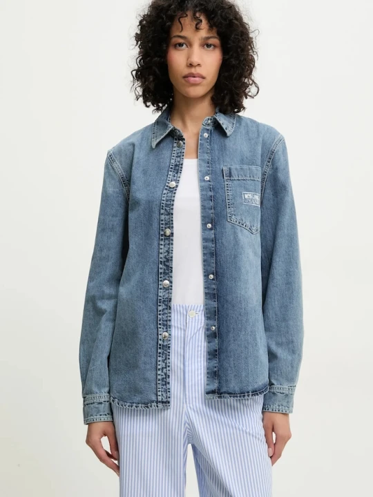 Zdjęcie produktu Moschino Jeans koszula bawełniana niebieski