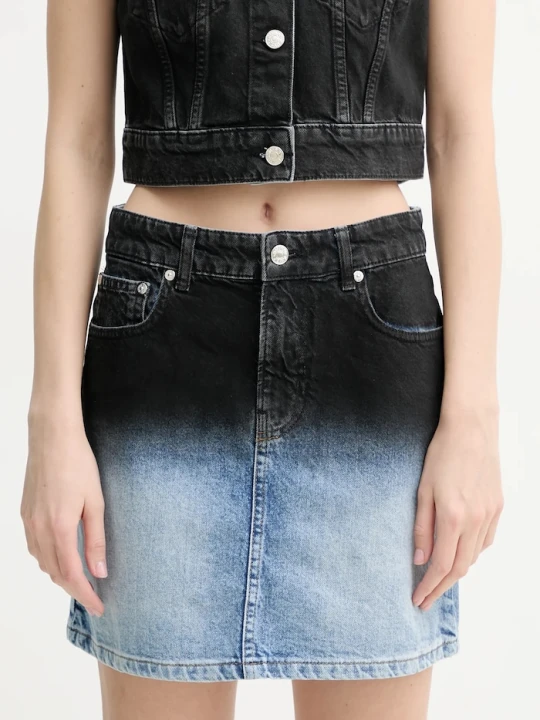 Zdjęcie produktu Moschino Jeans spódnica jeansowa bawełniana niebieski