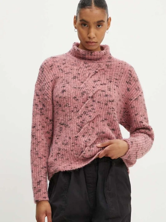 Zdjęcie produktu Moschino Jeans sweter z domieszką wełny różowy