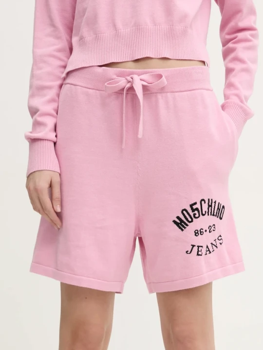 Zdjęcie produktu Moschino Jeans szorty bawełniane różowy