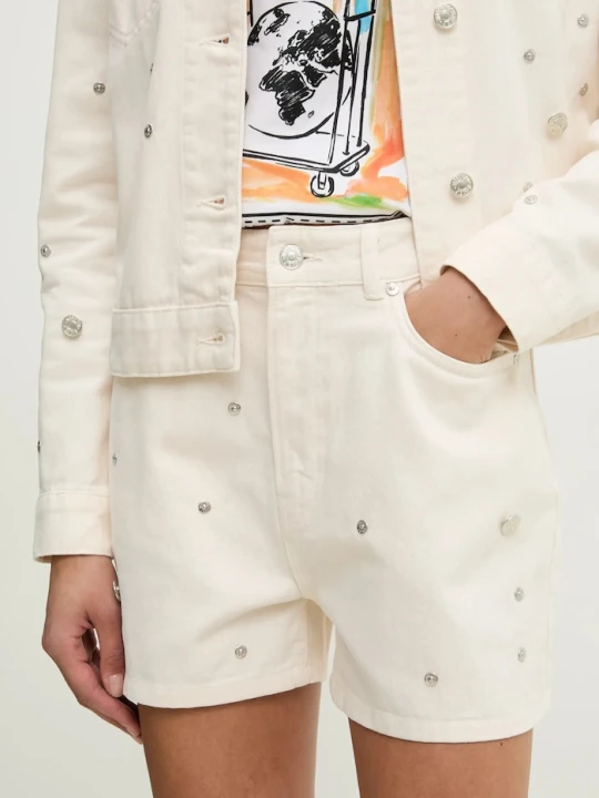 Zdjęcie produktu Moschino Jeans szorty jeansowe beżowy