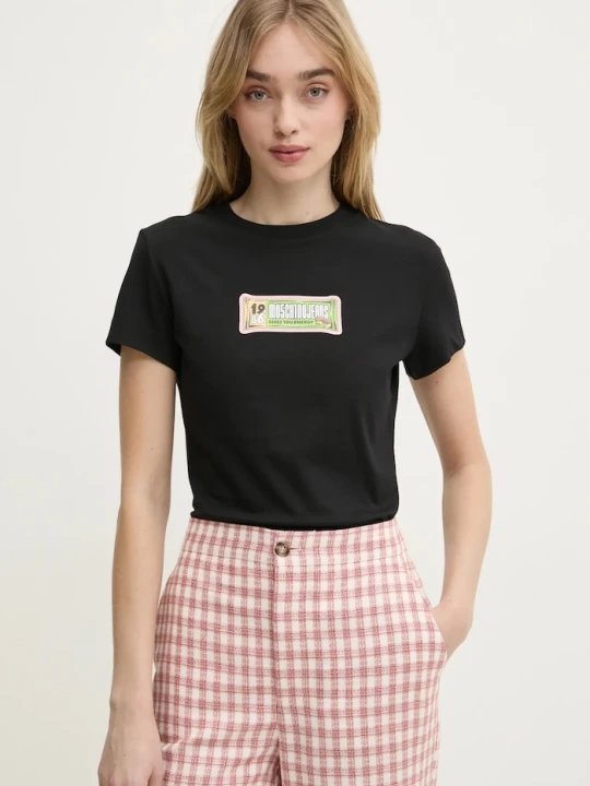 Zdjęcie produktu Moschino Jeans t-shirt bawełniany czarny