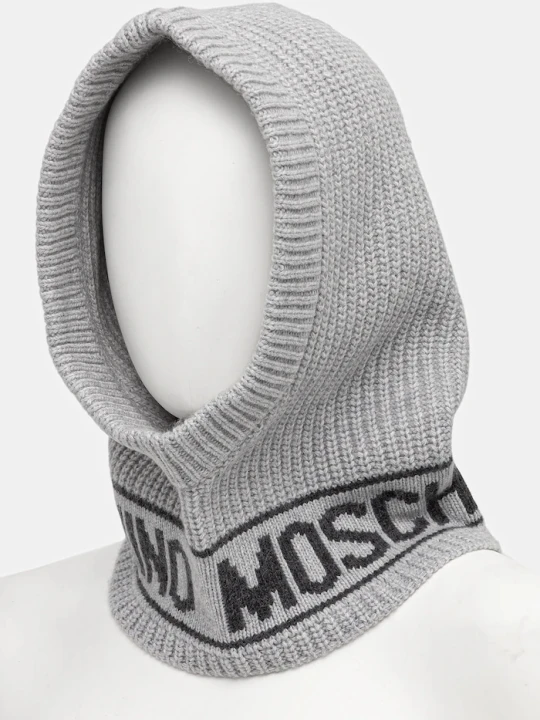 Zdjęcie produktu Moschino kaptur damski z dodatkiem wełny szary