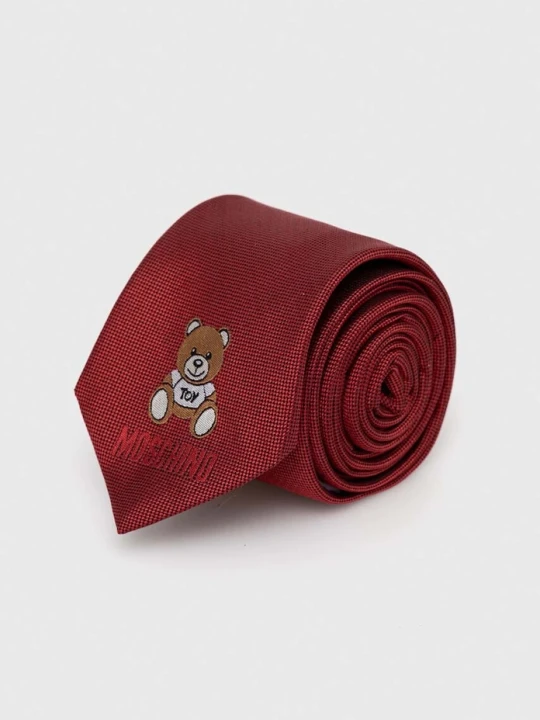 Zdjęcie produktu Moschino krawat jedwabny czerwony