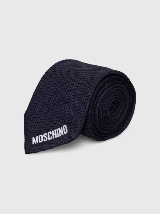 Zdjęcie produktu Moschino krawat jedwabny granatowy