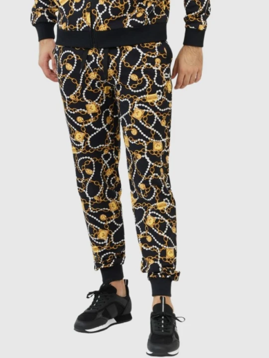 Zdjęcie produktu MOSCHINO Męskie spodnie dresowe w złote łańcuchy, Rozmiar S Czarny