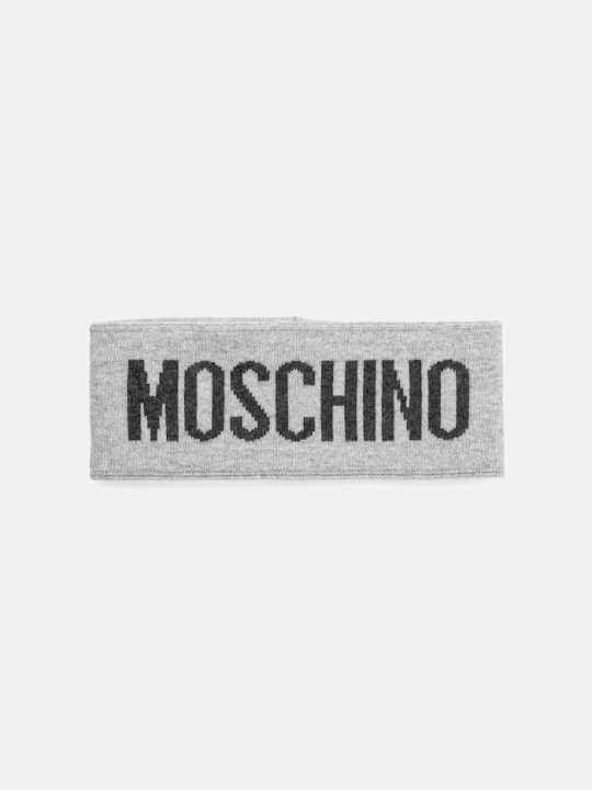 Zdjęcie produktu Moschino opaska na głowę damska z dodatkiem wełny szary