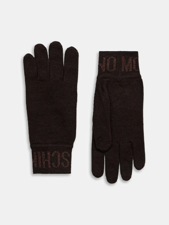 Zdjęcie produktu Moschino rękawiczki damskie z wełną brązowy