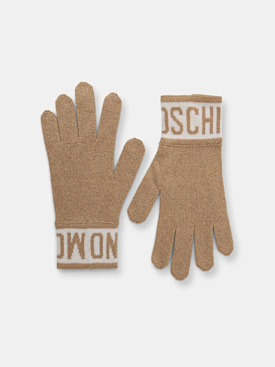 Zdjęcie produktu Moschino rękawiczki z domieszką wełny złoty
