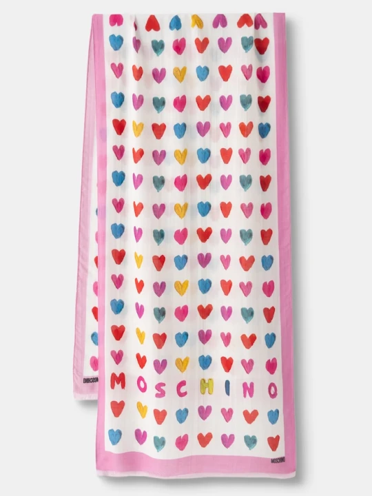 Zdjęcie produktu Moschino szal damski z dodatkiem kaszmiru różowy
