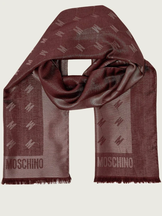 Zdjęcie produktu Moschino Szal | z dodatkiem jedwabiu i wełny bordowy