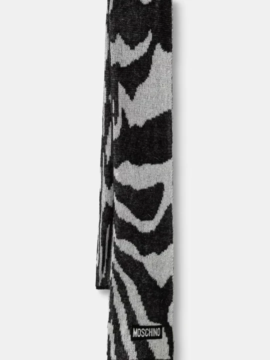 Zdjęcie produktu Moschino szalik damski z dodatkiem wełny szary