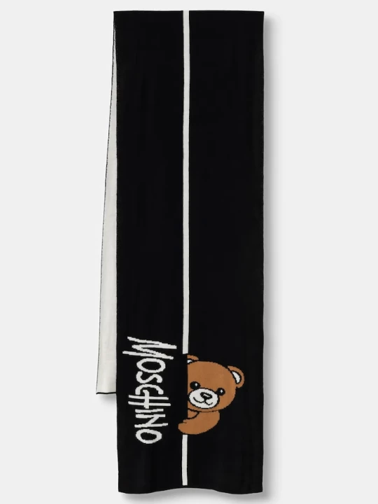 Zdjęcie produktu Moschino szalik damski z wełną czarny