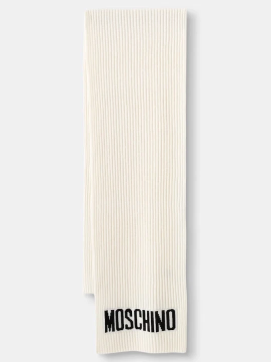 Zdjęcie produktu Moschino szalik męski z wełną beżowy