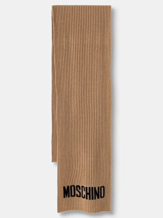 Zdjęcie produktu Moschino szalik męski z wełną brązowy