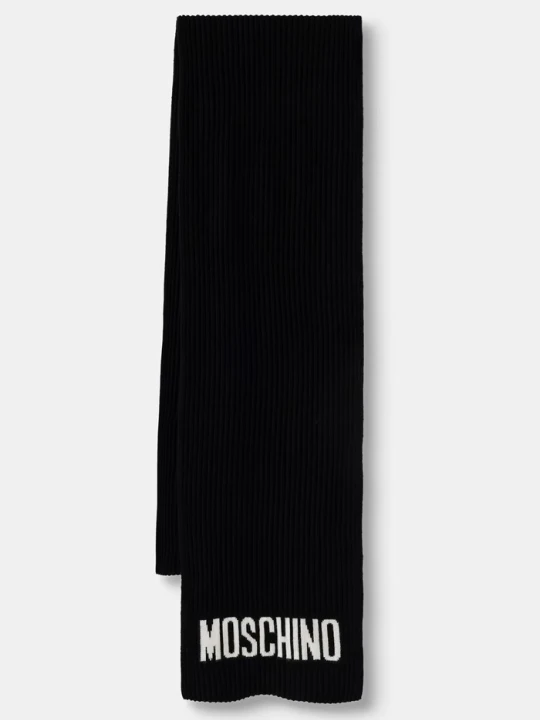 Zdjęcie produktu Moschino szalik męski z wełną czarny