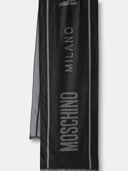 Zdjęcie produktu Moschino szalik męski z wełną szary