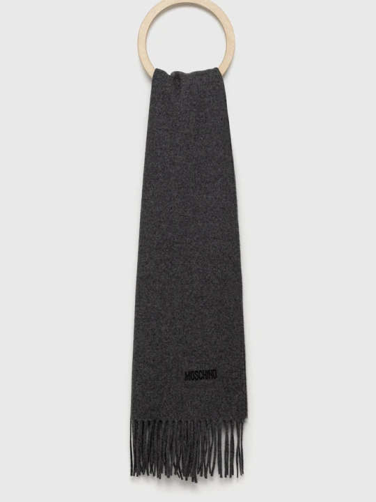 Zdjęcie produktu Moschino szalik męski z wełny merino szary