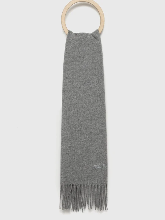 Zdjęcie produktu Moschino szalik męski z wełny merino szary