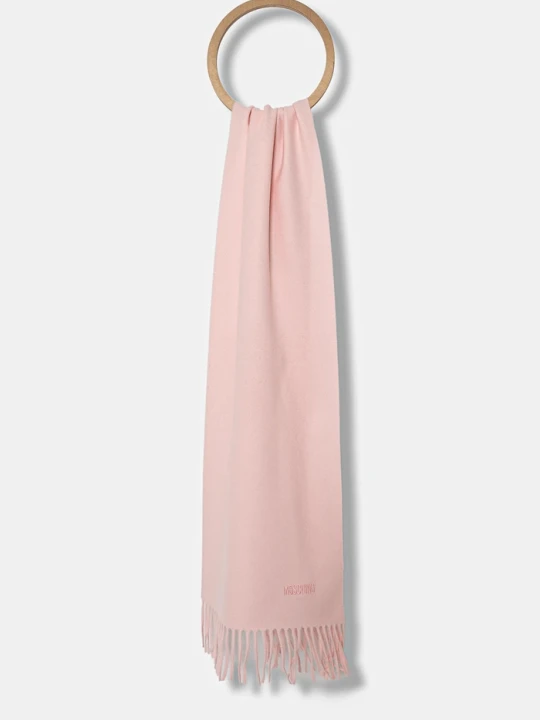 Zdjęcie produktu Moschino szalik męski z wełny merino różowy