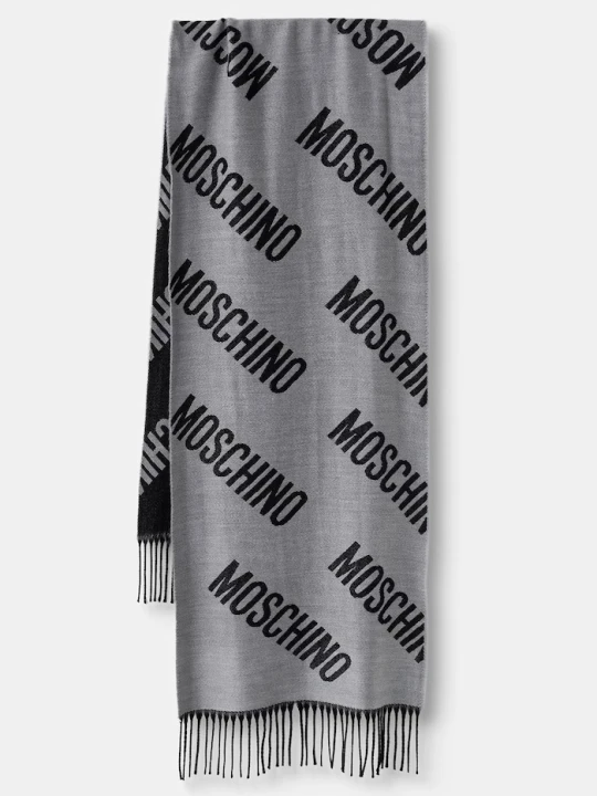 Zdjęcie produktu Moschino szalik wełniany szary